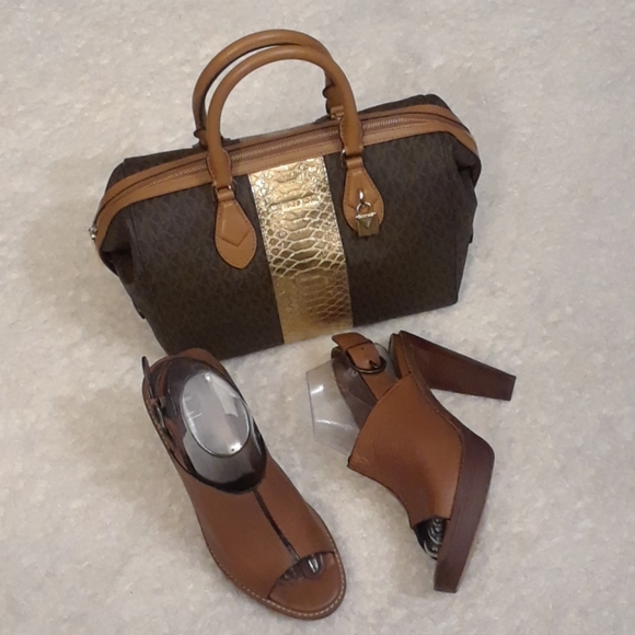 Cole Haan Leather Peep Toe Heels - Picture 1 of 16